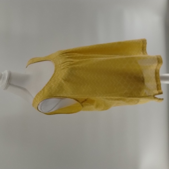 Eddie Bauer top blouse large  yellow gold white zig zag print sleeveless Bauer - Picture 3 of 7